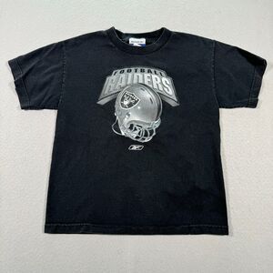 Vintage Oakland Las Vegas Raiders T Shirt Youth Medium Black Reebok‎ Football